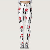 Kiss of Love Modern Red Lips Leggings (Voorkant)