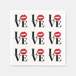 Kiss of Love Moderne rode lippen Papieren servette Servet