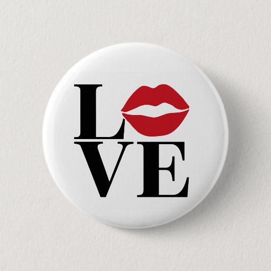 Kiss of Love: Red Lips Edition Modern Pin Button (Voorkant)