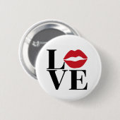 Kiss of Love: Red Lips Edition Modern Pin Button (Voorkant /achterkant)
