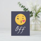 Kiss off Emoji Funny Trendy Popular Cute Briefkaart (Staand voorkant)
