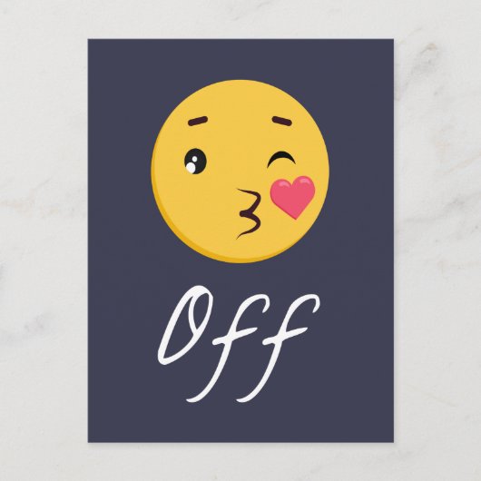 Kiss off Emoji Funny Trendy Popular Cute Briefkaart (Voorkant)