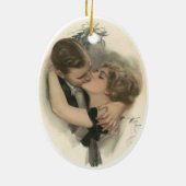Kiss onder de mistletoe keramisch ornament (Achterkant)