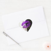 Kiss Paars en Glitter Lips Hart Sticker (Envelop)