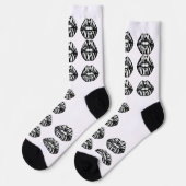 Kiss Pattern Crew Socks – Lips Design for Women Sokken (Links)