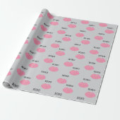 Kiss Pink Lips XOXO Cadeaupapier (Uitgerold)