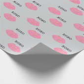 Kiss Pink Lips XOXO Cadeaupapier (Hoek)