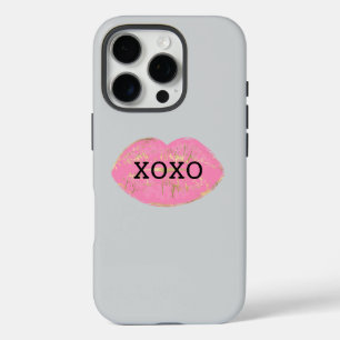 Kiss Pink Lips XOXO iPhone 16 Pro Hoesje