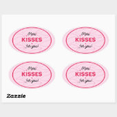 Kiss Pink Red Lips Romantic Love. Ovale Sticker (Vel)