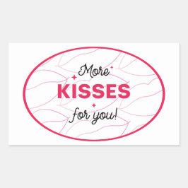 Kiss Pink Red Lips Romantic Love. Rechthoekige Sticker