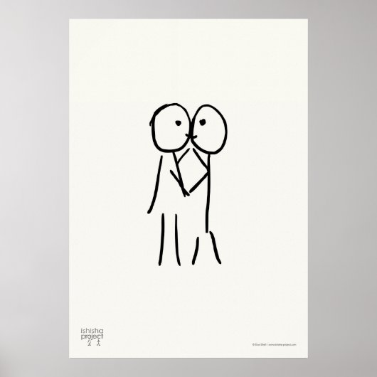 Kiss Poster - Liefde illustratie (Voorkant)