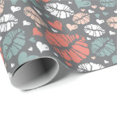 Kiss Print And Heart Pattern Cadeaupapier (Rol Hoek)