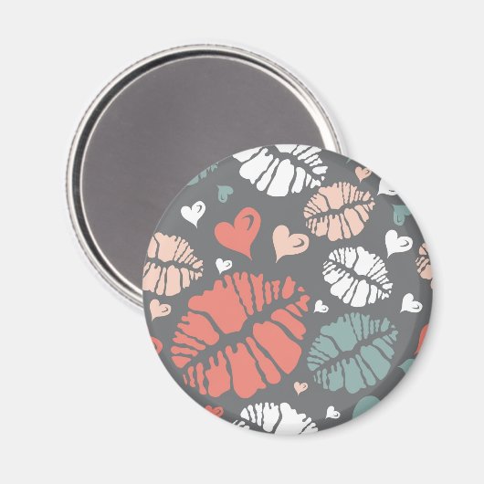 Kiss Print And Heart Pattern Magneet (Voorkant / Achterkant)