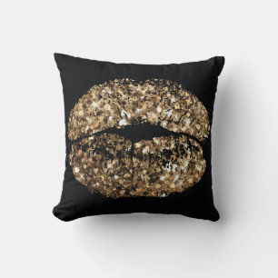 Kiss print: gouden shimmer . kussen