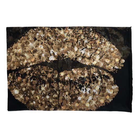 Kiss print: gouden shimmer . kussensloop (Voorkant)