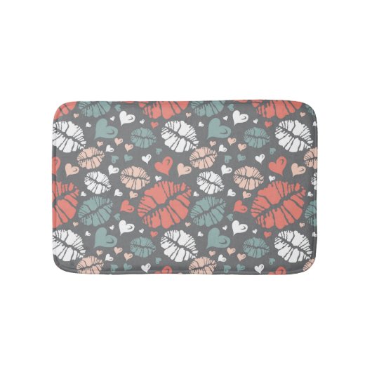 Kiss-printer en -hartpatroon badmat (Voorkant)