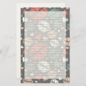 Kiss-printer en -hartpatroon briefpapier (Voorkant / Achterkant)