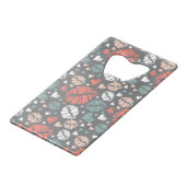 Kiss-printer en -hartpatroon creditkaart flessenopener (Voorkant Gekanteld)