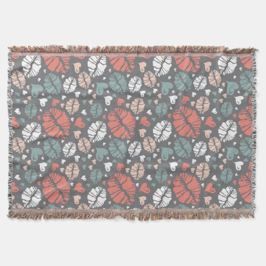 Kiss-printer en -hartpatroon deken (Voorkant)