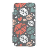 Kiss-printer en -hartpatroon incipio iPhone portemonnee hoesje (Voorkant Agenda)