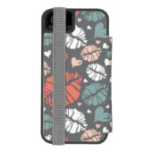 Kiss-printer en -hartpatroon incipio iPhone portemonnee hoesje (Agenda Achterkant)