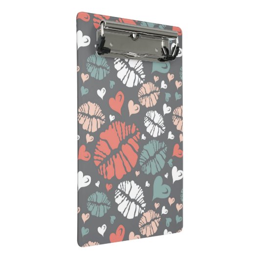 Kiss-printer en -hartpatroon mini klembord (Schuin)