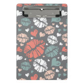 Kiss-printer en -hartpatroon mini klembord (Voorkant)