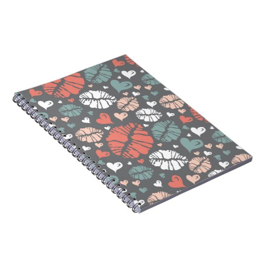 Kiss-printer en -hartpatroon notitieboek (Rechterzijde)