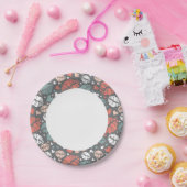 Kiss-printer en -hartpatroon papieren bordje (Feest)