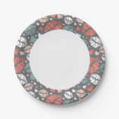 Kiss-printer en -hartpatroon papieren bordje (Voorkant)