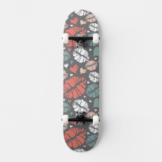 Kiss-printer en -hartpatroon skateboard (Voorkant)