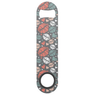 Kiss-printer en -hartpatroon speed flessenopener