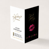 Kiss Proof Hot Pink Lips en Black Instructies Visitekaartje (Buitenkant)