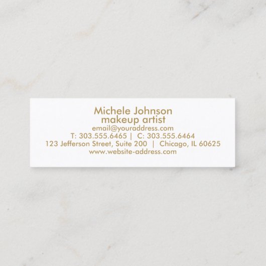 Kiss Proof Lips 2 - Blue Glitter Mini Visitekaartje (Achterkant)