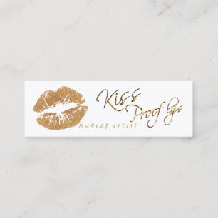 Kiss Proof Lips 2 - Gold Glitter Mini Visitekaartje