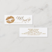 Kiss Proof Lips 2 - Gold Glitter Mini Visitekaartje (Voorkant / Achterkant)