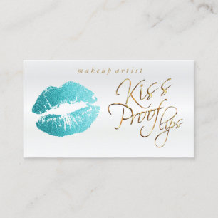 Kiss Proof Lips - Blauwgroen Glitter Visitekaartje