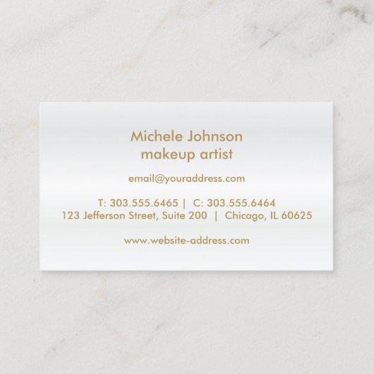 Kiss Proof Lips - Blauwgroen Glitter Visitekaartje (Achterkant)