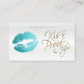 Kiss Proof Lips - Blauwgroen Glitter Visitekaartje (Voorkant)
