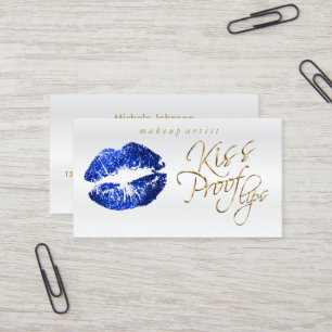 Kiss Proof Lips - Blue Glitter Visitekaartje