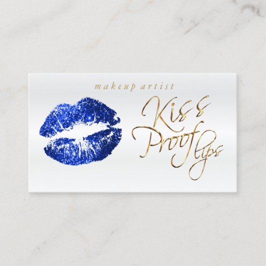 Kiss Proof Lips - Blue Glitter Visitekaartje (Voorkant)