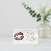 Kiss Proof Lips - Donkere Roos Glitter Visitekaartje (Staand voorkant)