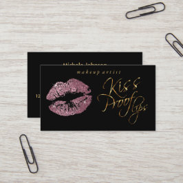 Kiss Proof Lips - Roos Glitter en Elegant Gold Visitekaartje
