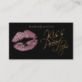 Kiss Proof Lips - Roos Glitter en Elegant Gold Visitekaartje (Voorkant)