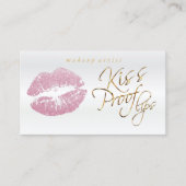 Kiss Proof Lips - Roze Glitter en Elegant Gold 2 Visitekaartje (Voorkant)