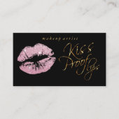 Kiss Proof Lips - Roze glitter en goud Visitekaartje (Voorkant)