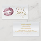 Kiss Proof Lips - Roze Rose Glitter Visitekaartje (Voorkant / Achterkant)