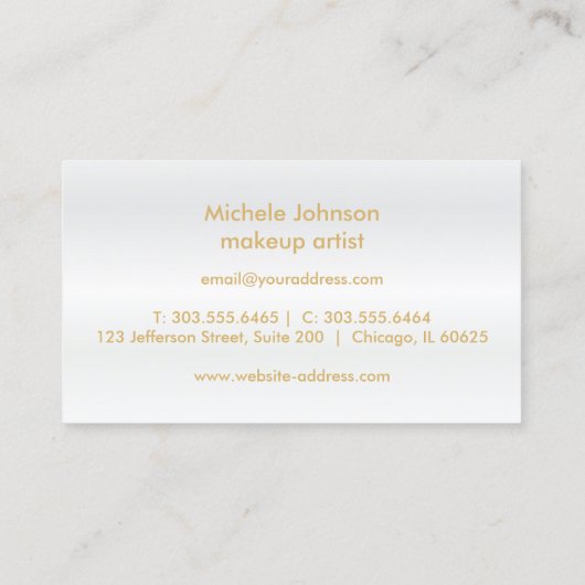 Kiss Proof Lips - Roze Rose Glitter Visitekaartje (Achterkant)