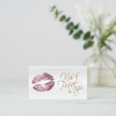 Kiss Proof Lips - Roze Rose Glitter Visitekaartje (Staand voorkant)