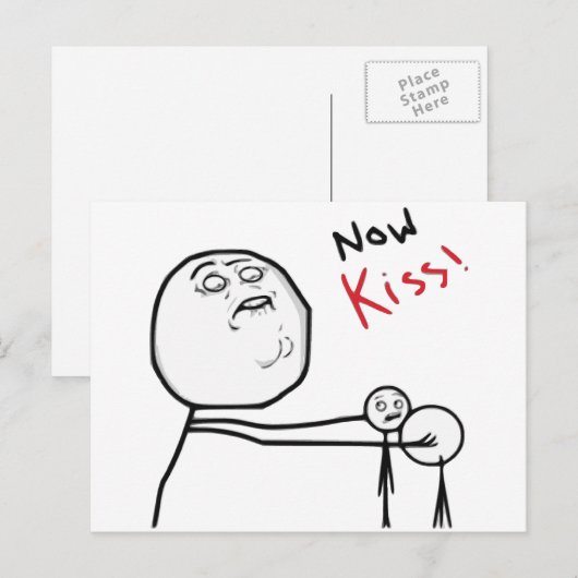 Kiss Rage Face Comic Meme Briefkaart (Voorkant / Achterkant)